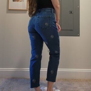 Hollister Embroidered Mom Jeans
